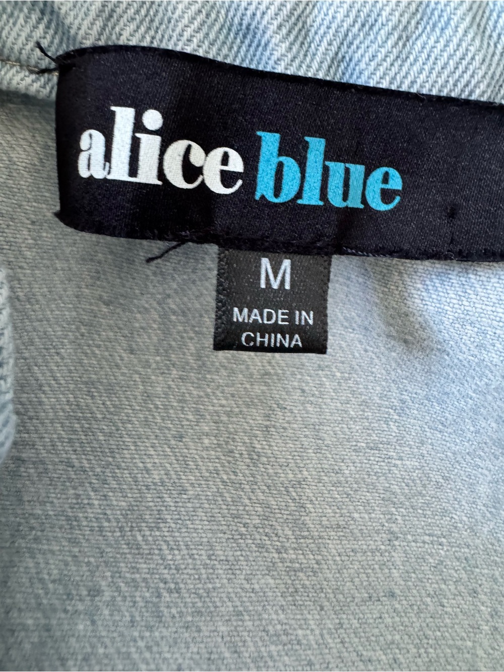 Alice Blue Denim Lace Peplum Top – Size Medium - Picture 2 of 10